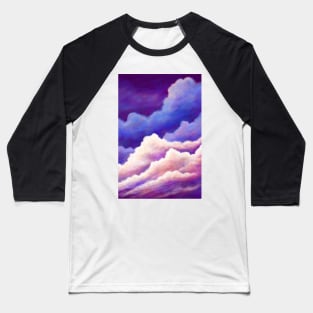 Dreamy Clouds in Blue Pink and Purple Baseball T-Shirt